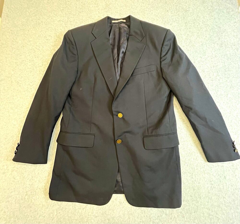 Hickey Freeman Men’s drk blue Solid Blzr 2-Button Notch Lapel Inner Pckts Sz 40R